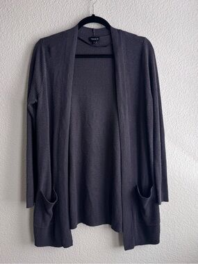 Torrid Charcoal Open-Front Ribbed Sweater Cardigan | 00X